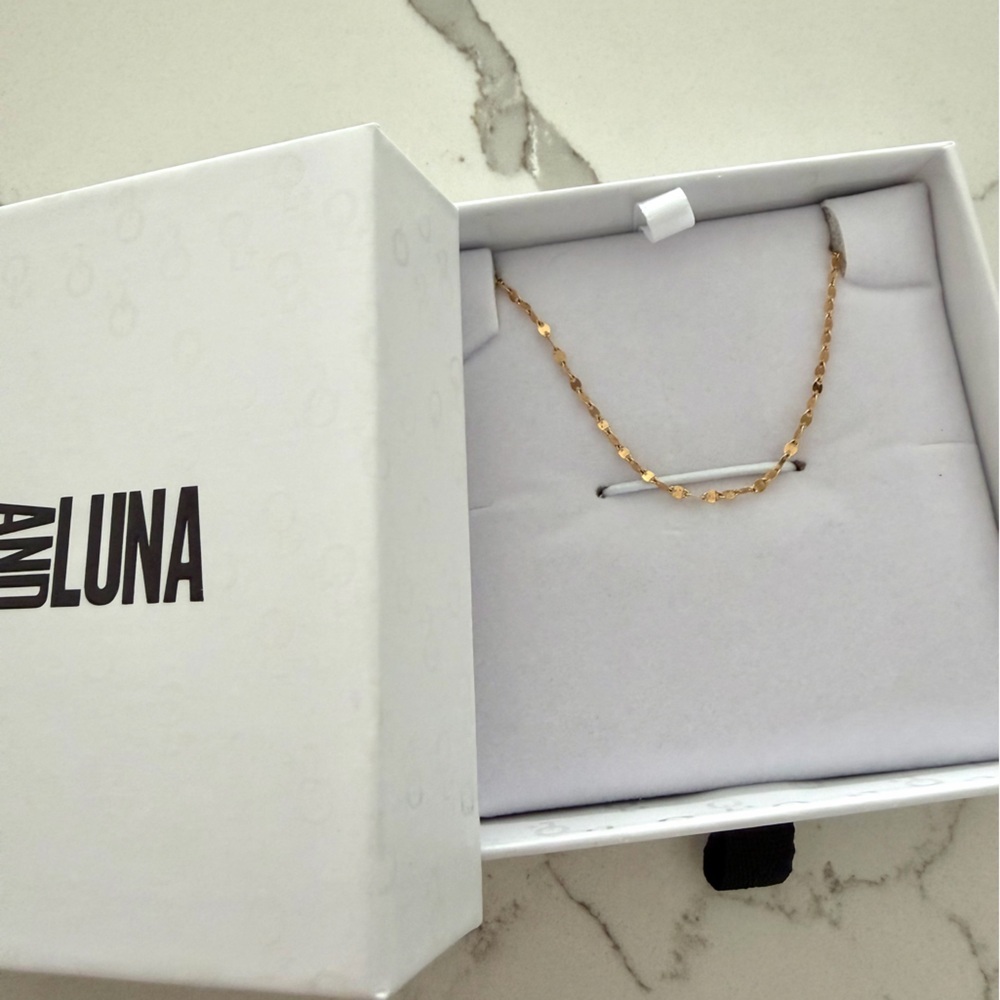 Oak and Luna ARIA MIRROR CHAIN NECKLACE GOLD PLATING 14 inch